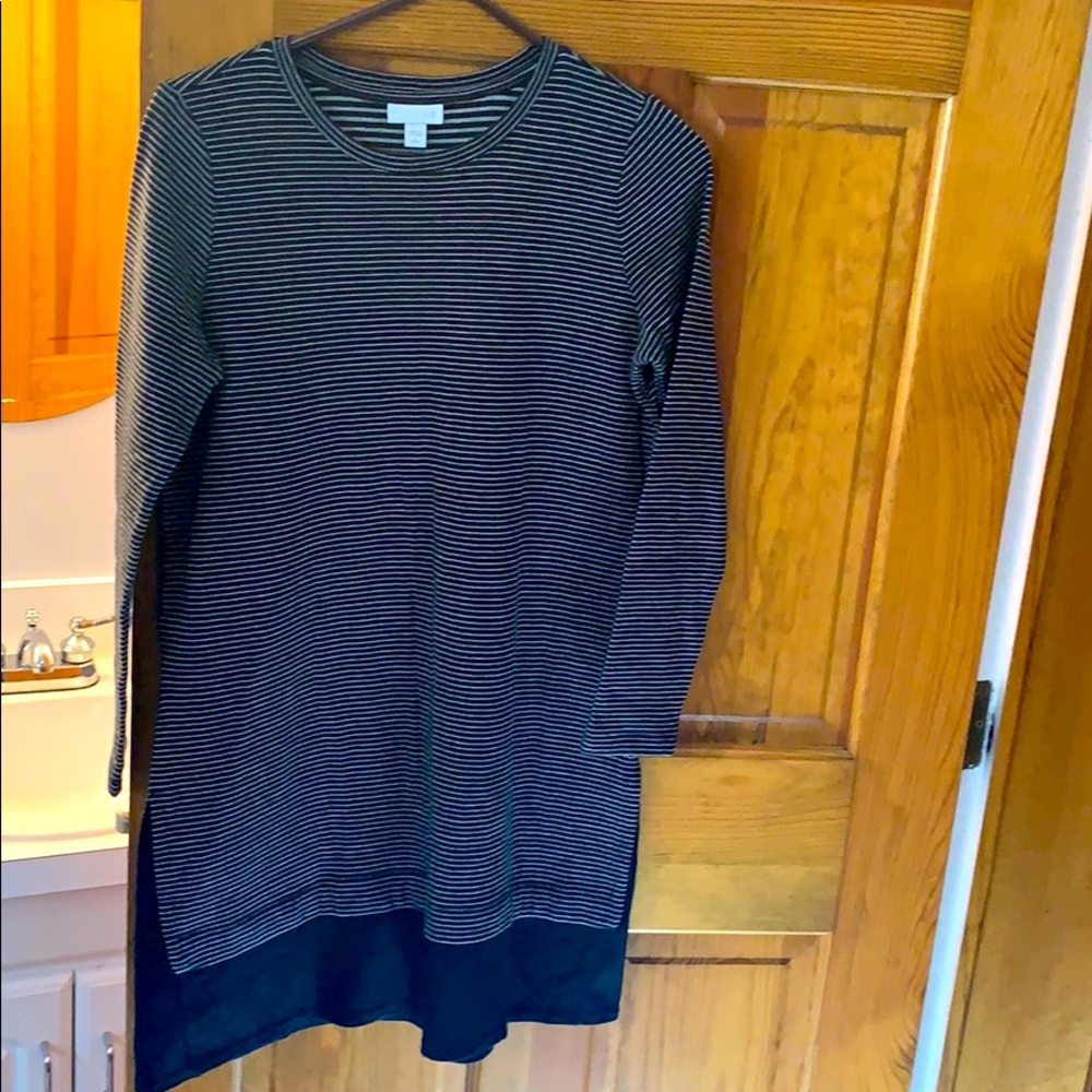❤️ J Jill striped knit long sleeve cotton dress
